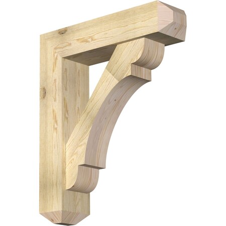 Ekena Millwork Olympic Craftsman Rough Sawn Bracket w/ Offset Brace, Douglas Fir, 8"W x 32"D x 38"H BKT0806X32X38OLY04RDF